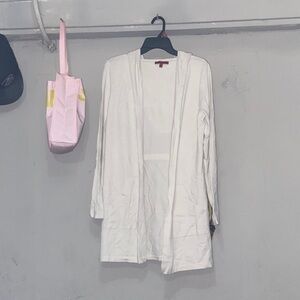 White Open Front Cardigan